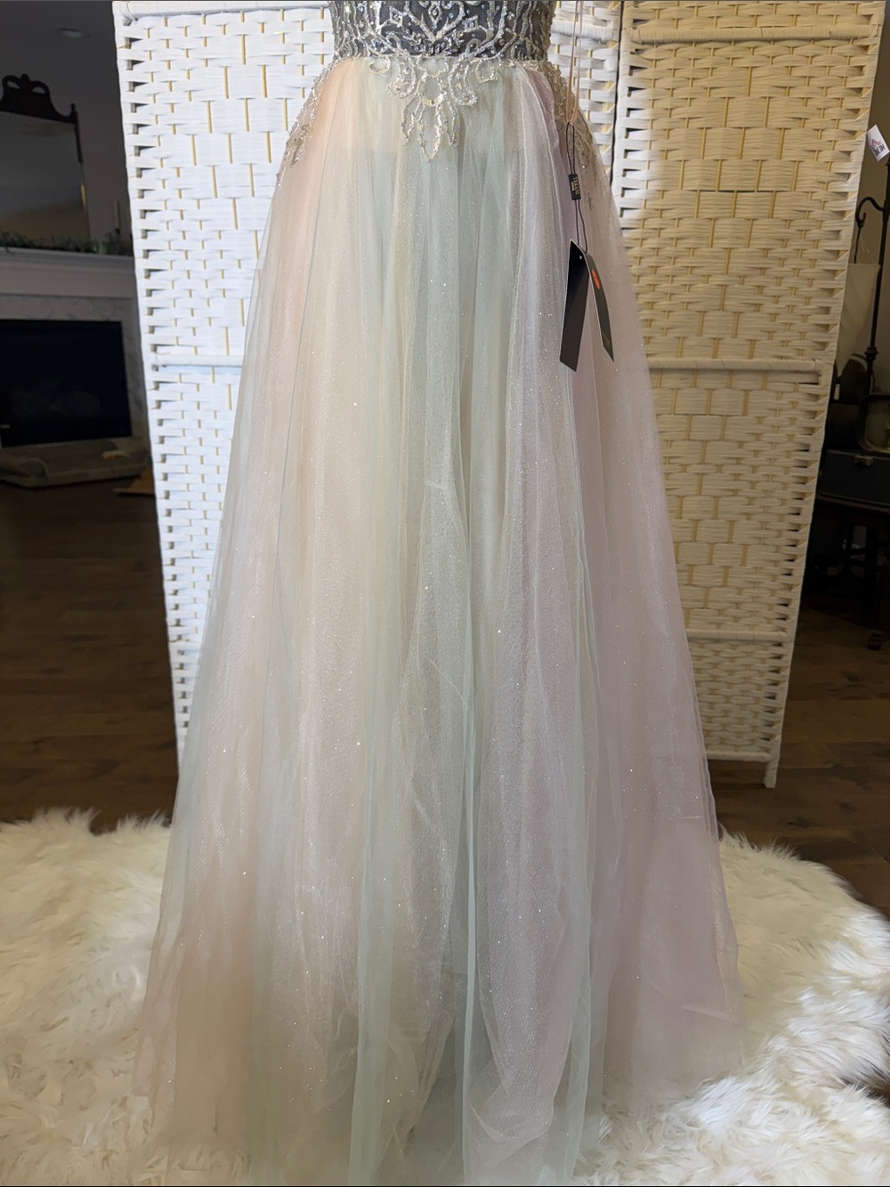 Terani Couture Pastel Ombre Tulle Prom Gown with Beaded Bodice - Picture 3 of 8